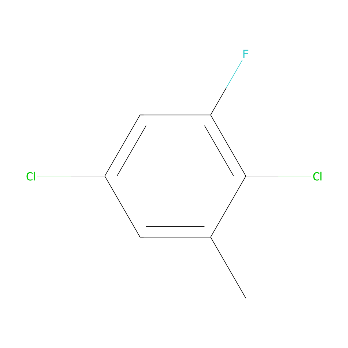2,5-Dichloro-3-fluorotoluene molecular structure, CAS 1242339-87-2