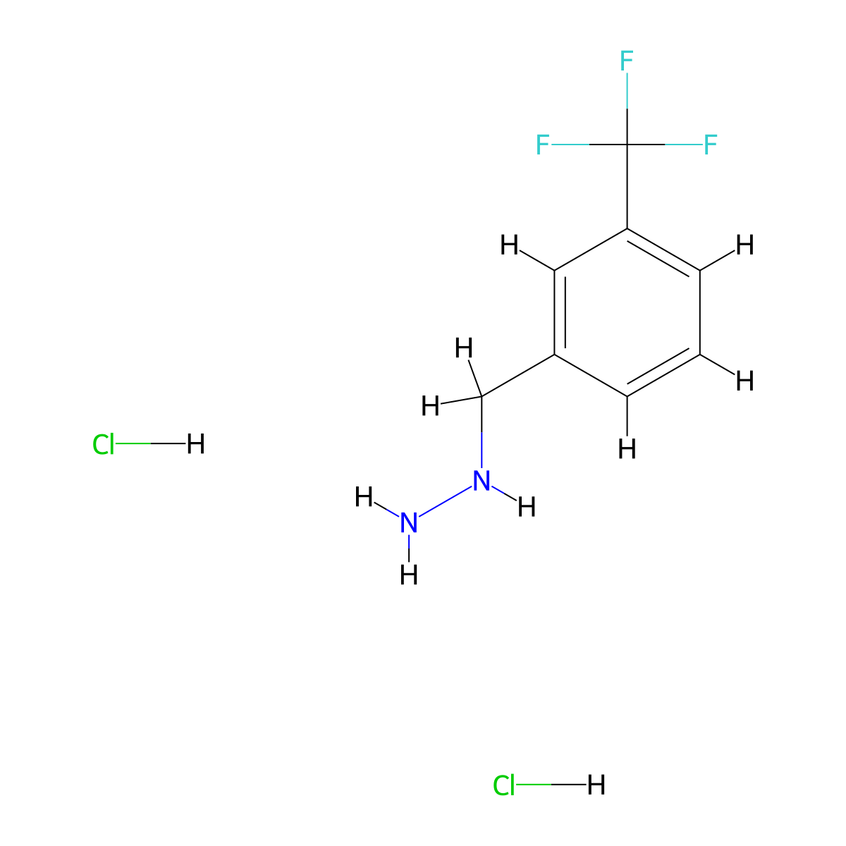 ((3-(Trifluoromethyl)phenyl)methyl)hydrazine dihydrochloride molecular structure, CAS 1242339-95-2