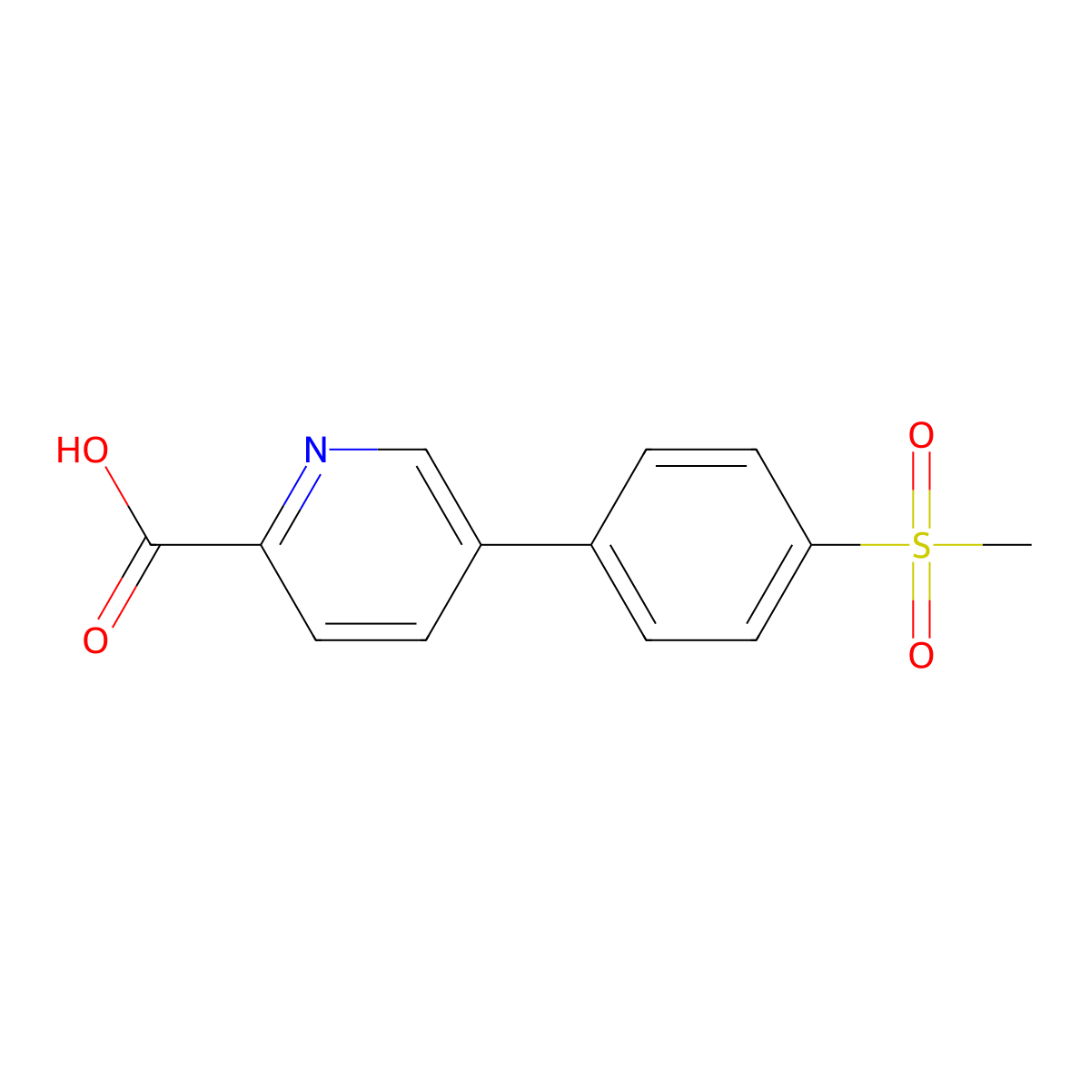 5-(4-Methylsulfonylphenyl)picolinic acid molecular structure, CAS 1242339-97-4