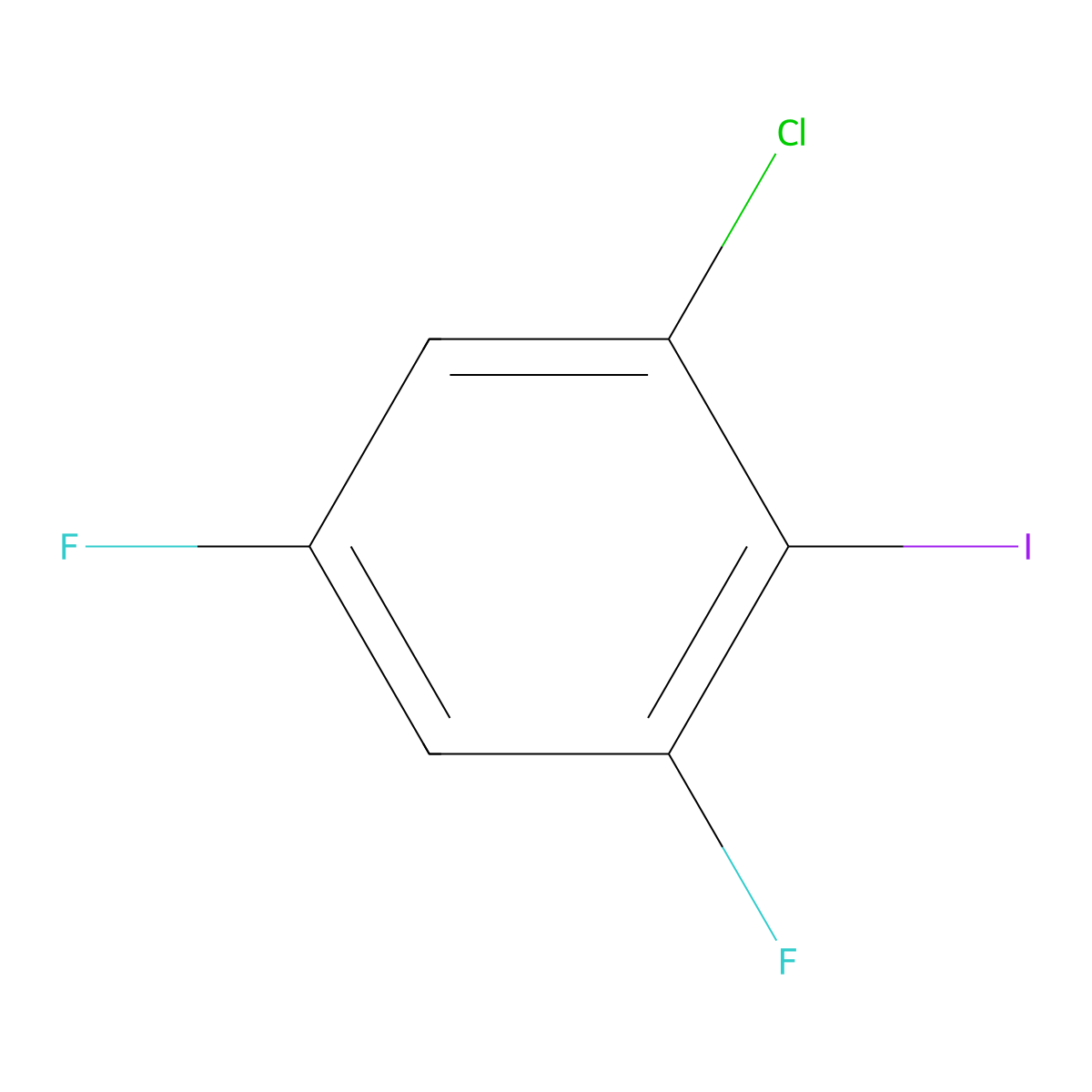 1-Chloro-3,5-difluoro-2-iodobenzene molecular structure, CAS 1242339-98-5