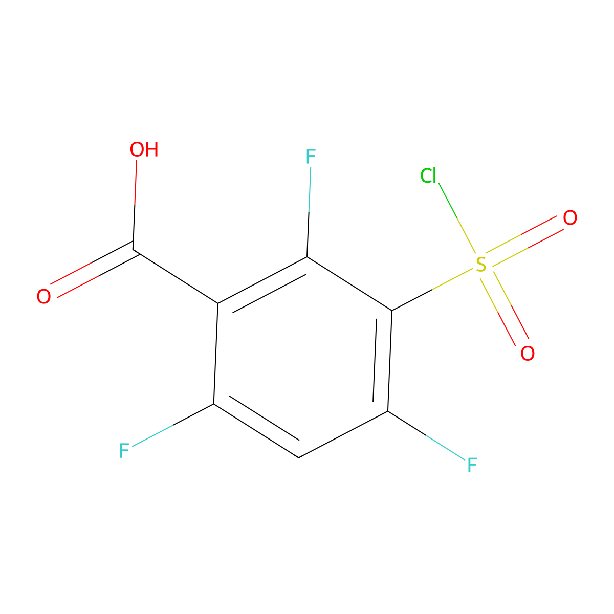 3-(Chlorosulfonyl)-2,4,6-trifluorobenzoic acid molecular structure, CAS 1242340-00-6