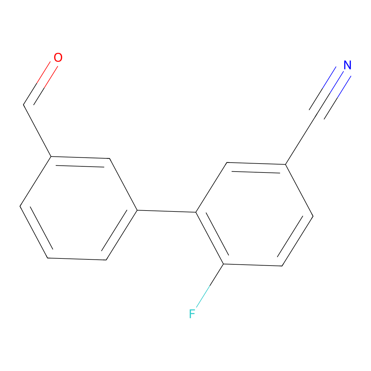 6-Fluoro-3'-formyl-[1,1'-biphenyl]-3-carbonitrile molecular structure, CAS 1242340-04-0