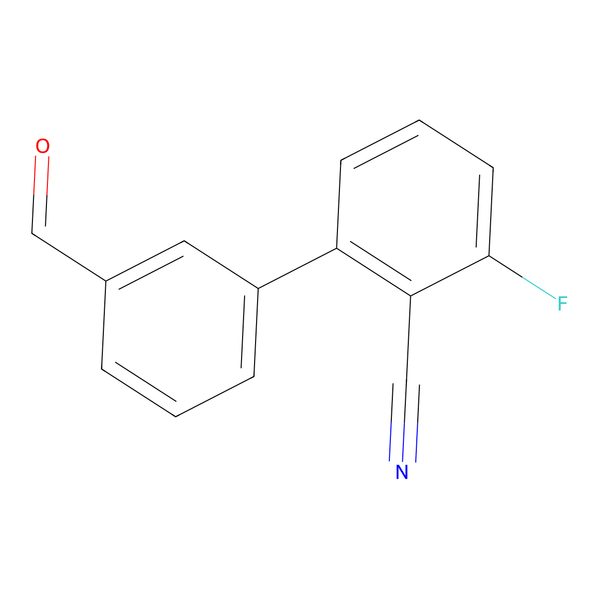 3-Fluoro-3'-formyl-[1,1'-biphenyl]-2-carbonitrile molecular structure, CAS 1242340-05-1