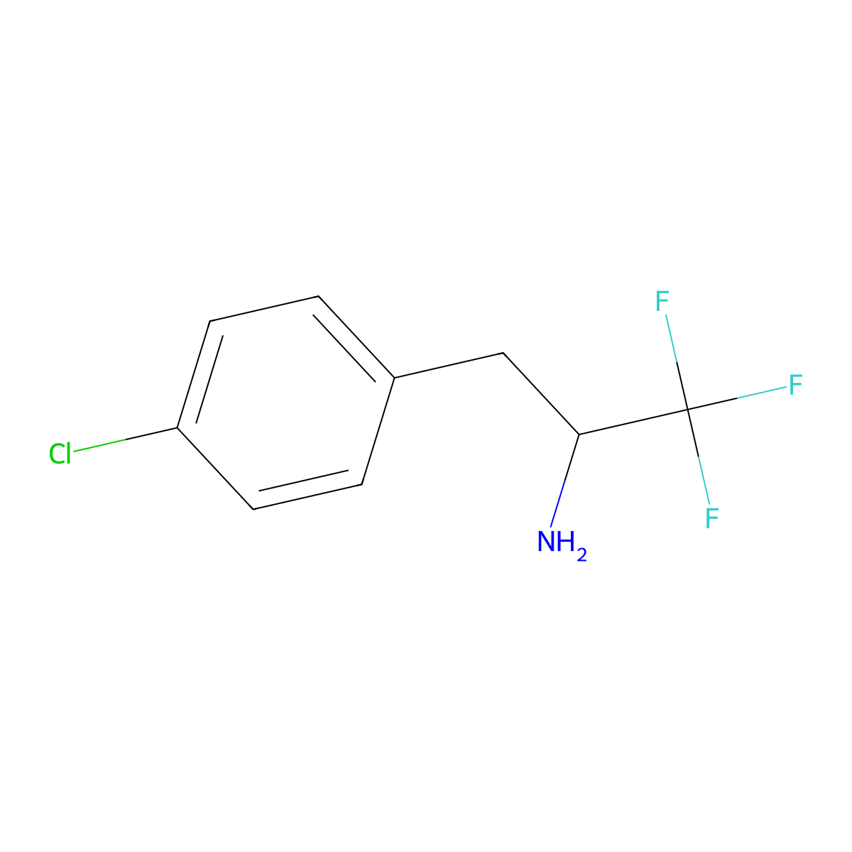 3,3,3-Trifluoro-1-(4-chlorophenyl)-2-propylamine molecular structure, CAS 1242340-06-2