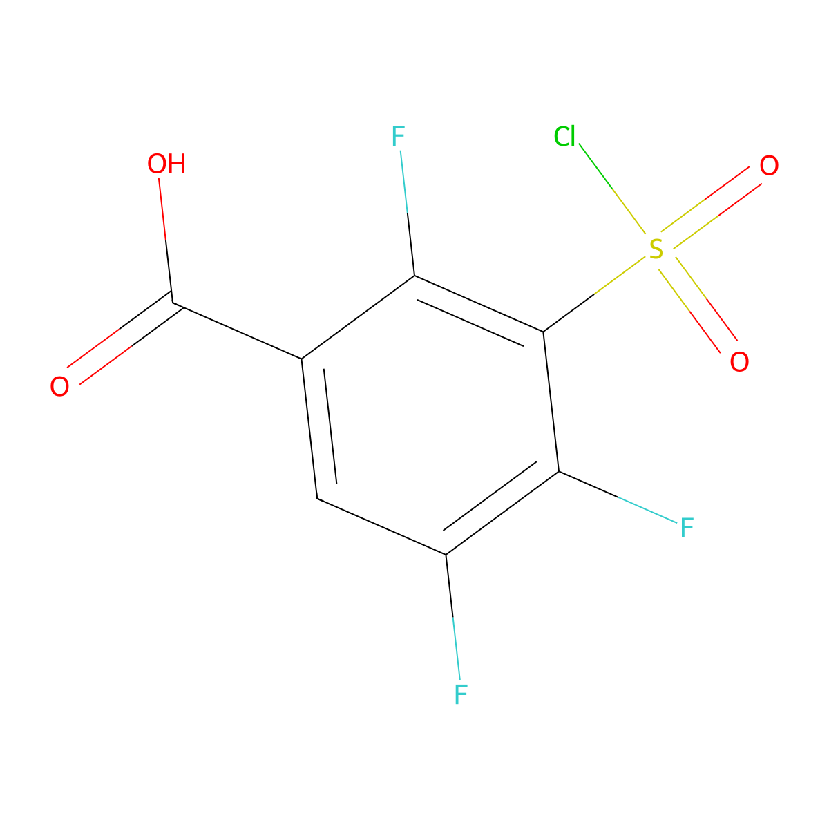 2,4,5-Trifluoro-3-(chlorosulfonyl)benzoic acid molecular structure, CAS 1242340-07-3