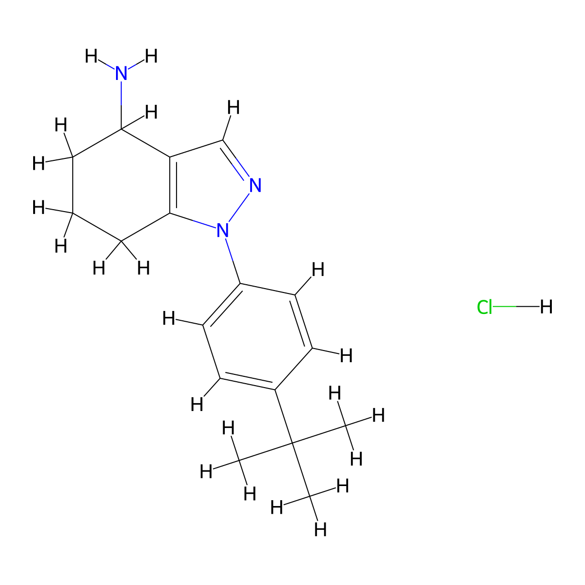 1-(4-tert-butylphenyl)-4,5,6,7-tetrahydro-1H-indazol-4-amine hydrochloride molecular structure, CAS 1242340-08-4