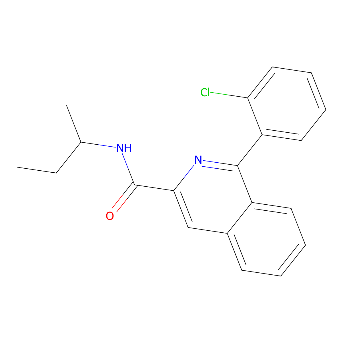 N-sec-Butyl-1-(2-chlorophenyl)isoquinoline-3-carboxamide molecular structure, CAS 124236-61-9