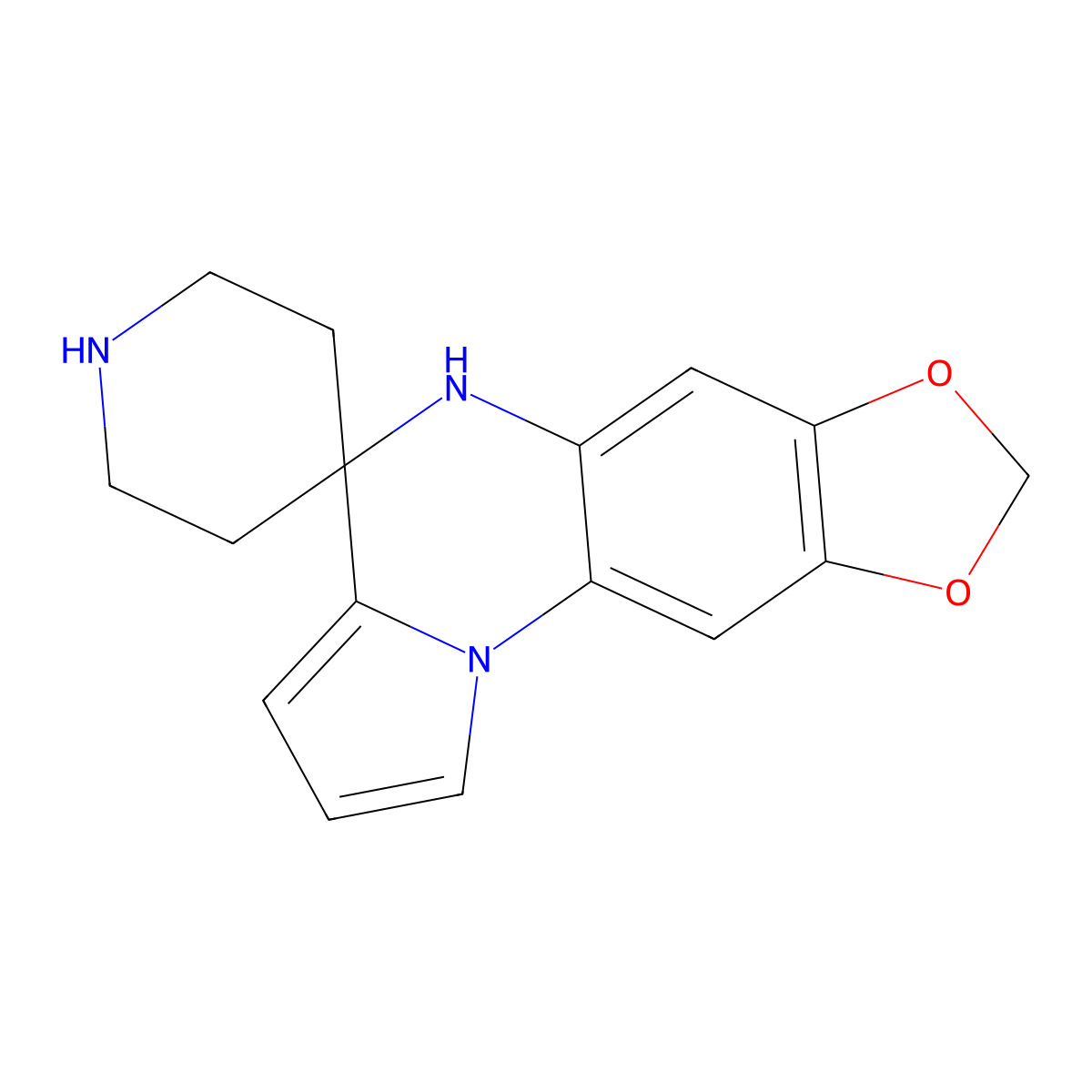 Spiro[[1,3]dioxolo[4,5-g]pyrrolo[1,2-a]quinoxaline-4(5H),4'-piperidine] molecular structure, CAS 1242410-84-9