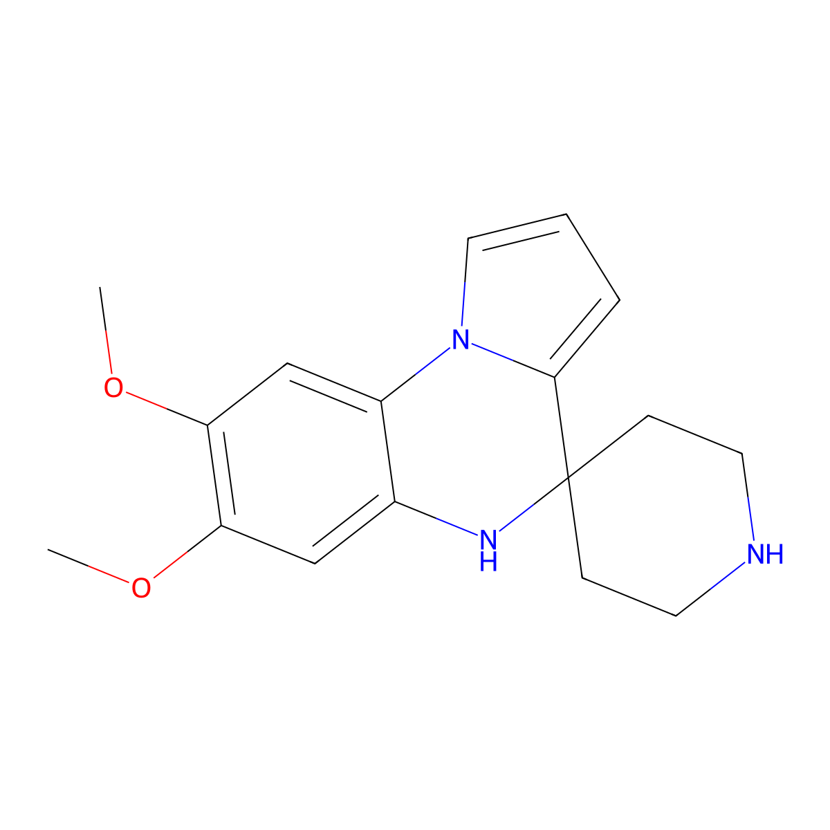 7',8'-Dimethoxy-5'H-spiro[piperidine-4,4'-pyrrolo[1,2-a]quinoxaline molecular structure, CAS 1242410-86-1