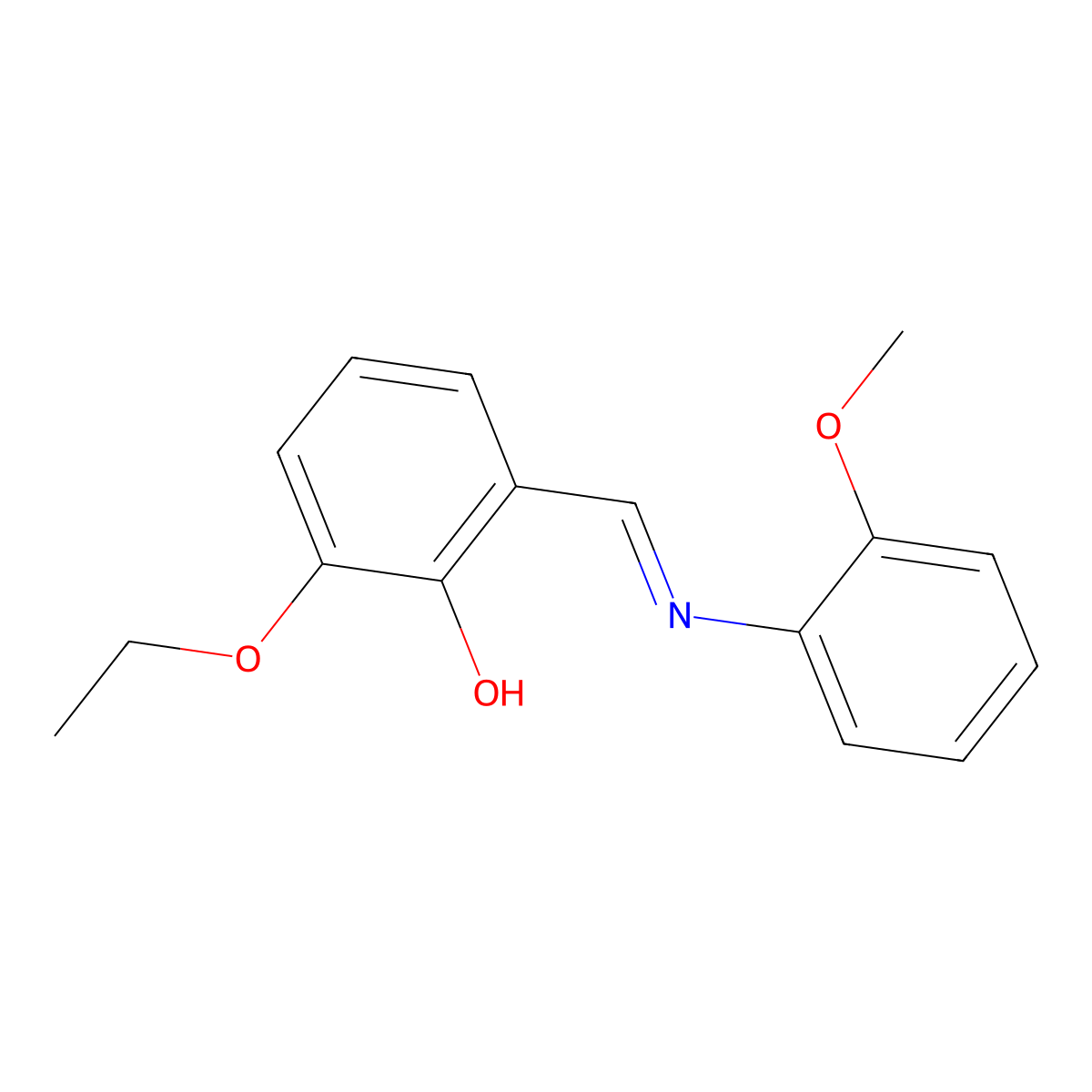2-ethoxy-6-{(E)-[(2-methoxyphenyl)imino]methyl}phenol molecular structure, CAS 1242415-01-5