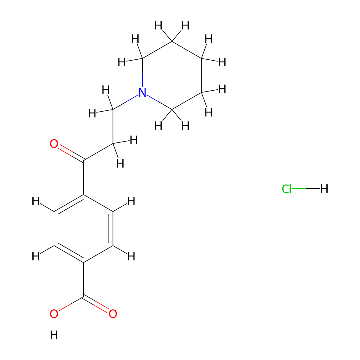4-(3-(Piperidin-1-yl)propanoyl)benzoic acid hydrochloride molecular structure, CAS 124242-84-8