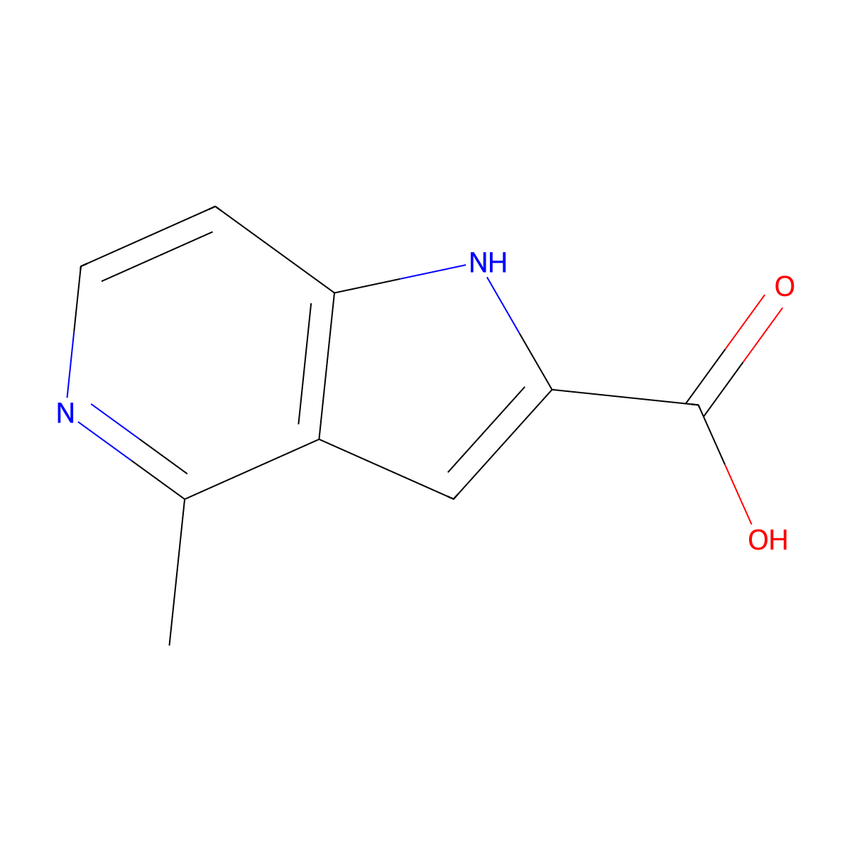 1H-Pyrrolo[3,2-c]pyridine-2-carboxylic acid, 4-methyl- molecular structure, CAS 1242427-38-8