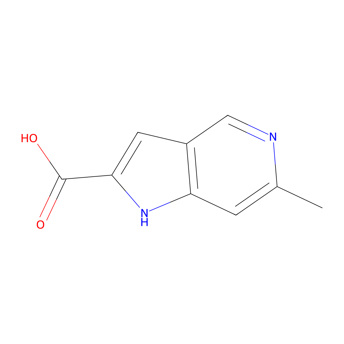6-Methyl-1H-pyrrolo[3,2-c]pyridine-2-carboxylic acid molecular structure, CAS 1242427-42-4