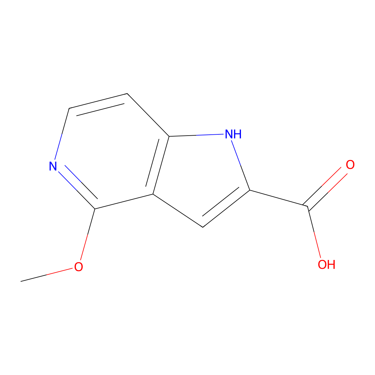 4-methoxy-1H-pyrrolo[3,2-c]pyridine-2-carboxylic acid molecular structure, CAS 1242427-43-5