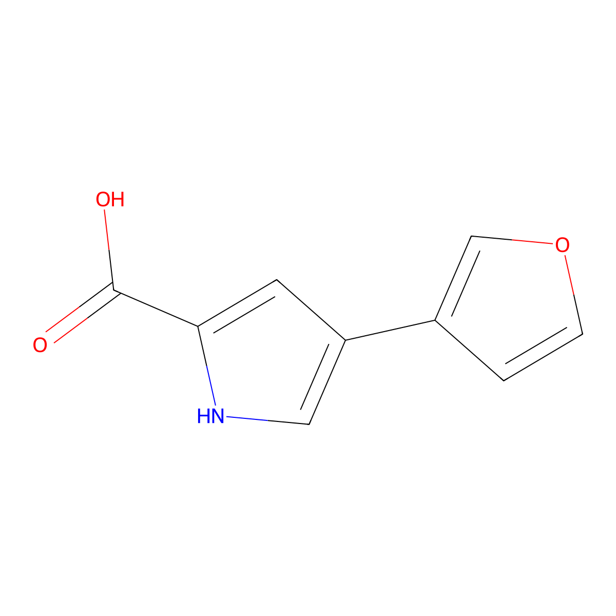 4-(furan-3-yl)-1H-pyrrole-2-carboxylic acid molecular structure, CAS 1242427-54-8