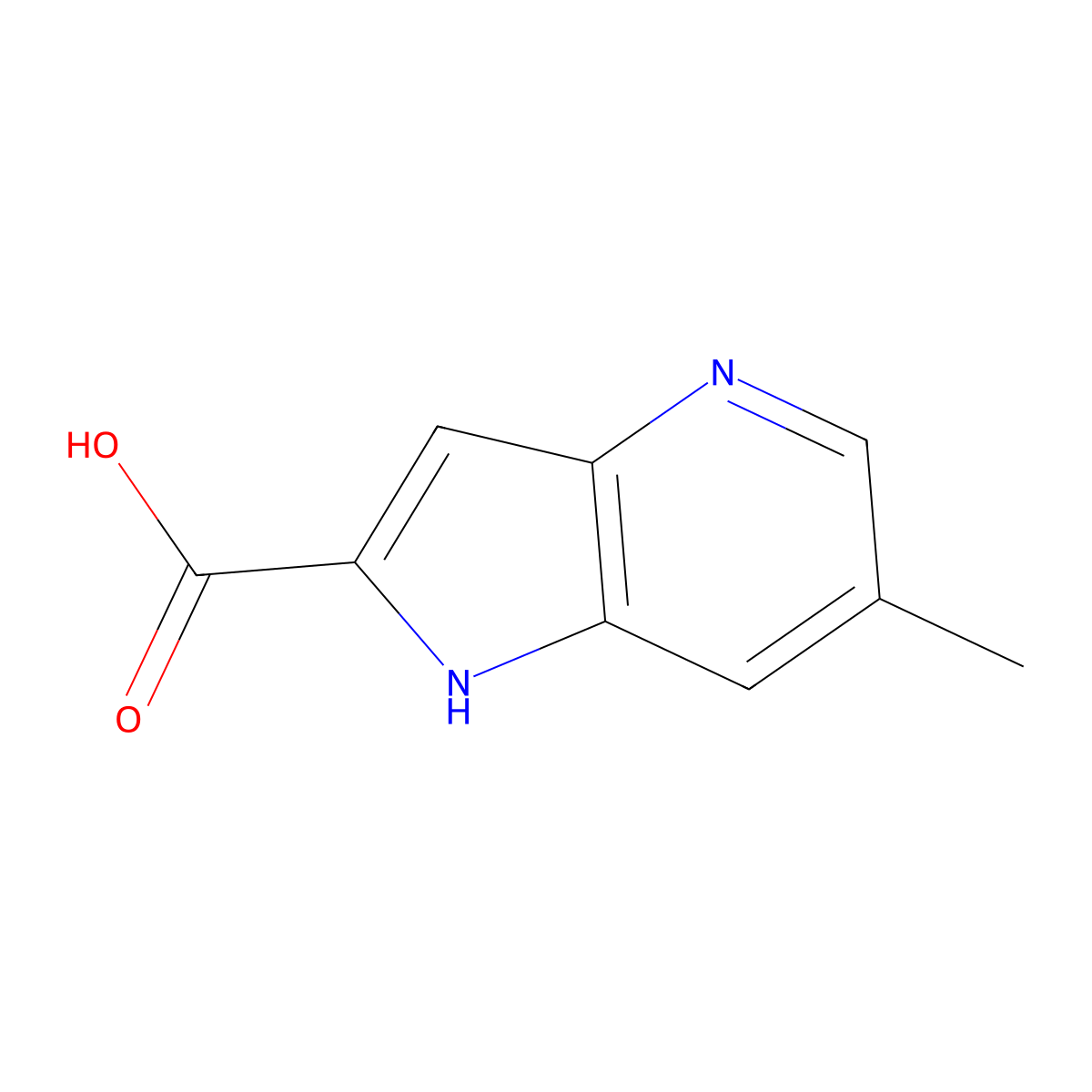 1H-Pyrrolo[3,2-b]pyridine-2-carboxylic acid, 6-methyl- molecular structure, CAS 1242427-62-8