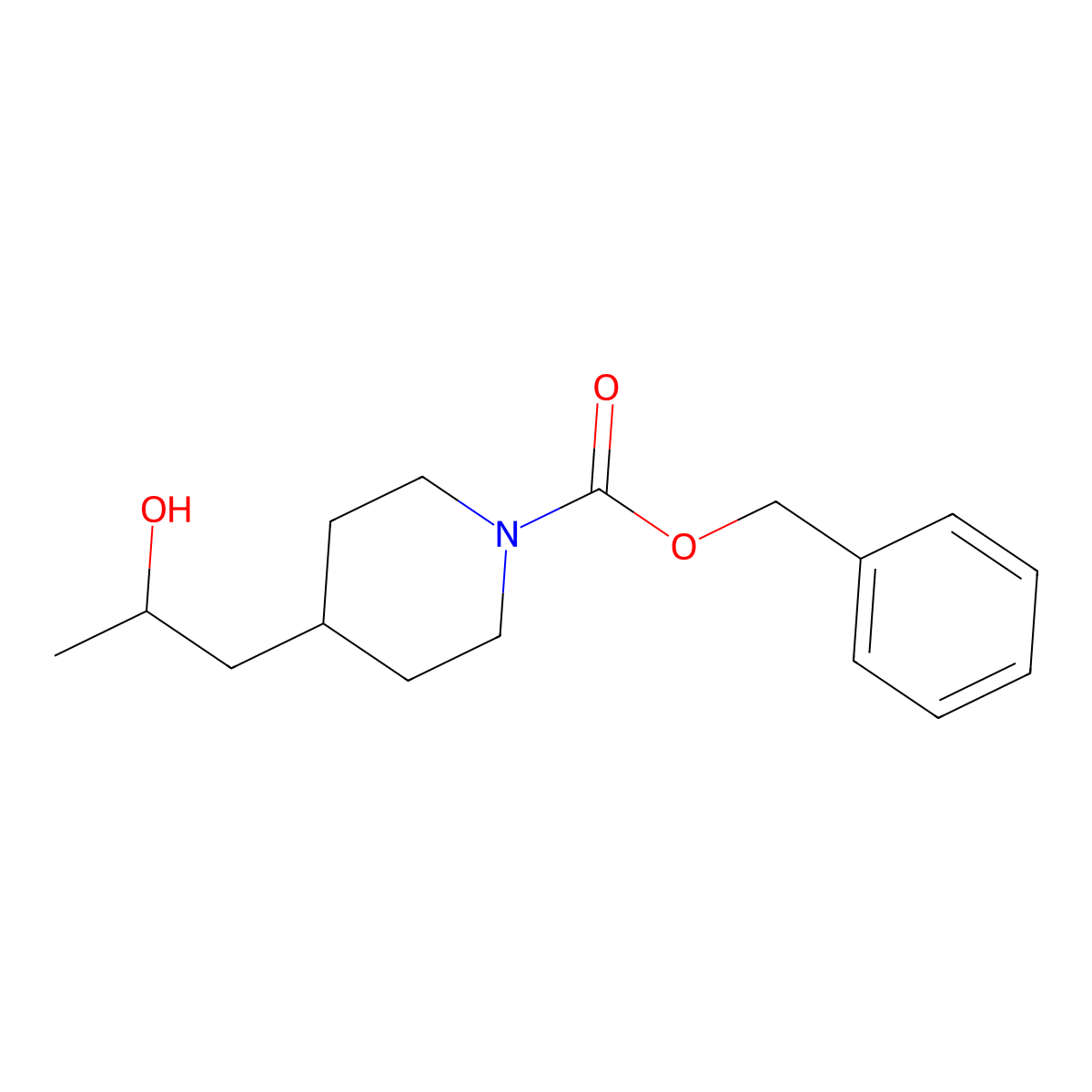 Benzyl 4-(2-hydroxypropyl)piperidine-1-carboxylate molecular structure, CAS 1242429-10-2