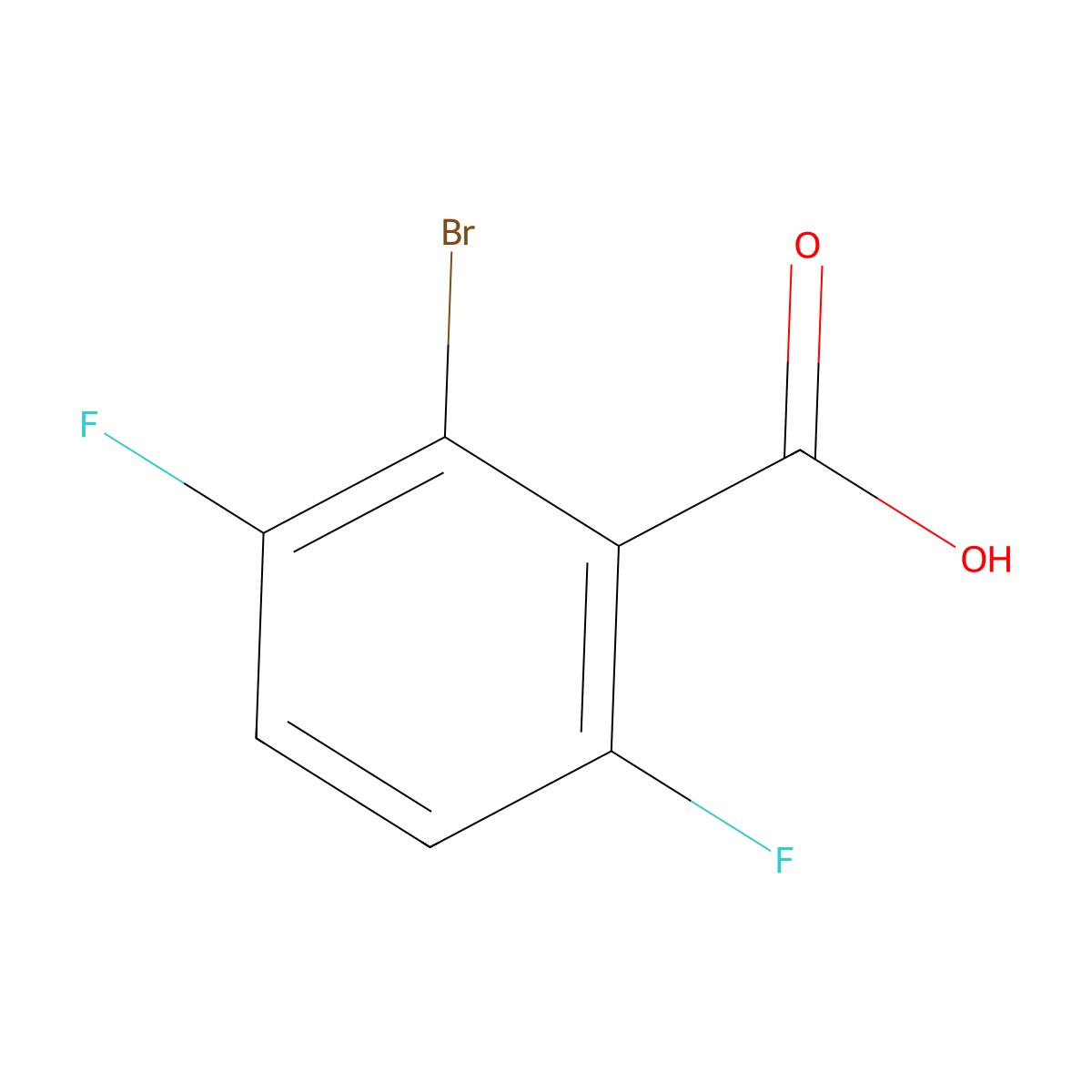 2-Bromo-3,6-difluorobenzoic acid molecular structure, CAS 124244-65-1