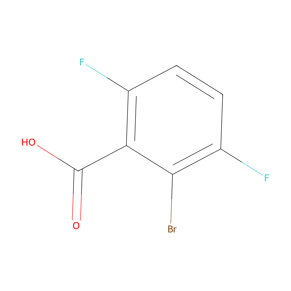 2-Bromo-3,6-difluorobenzoic acid molecular structure, CAS 124244-65-1