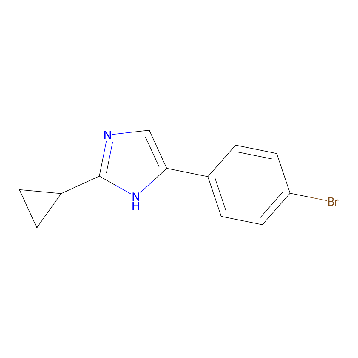 5-(4-bromophenyl)-2-cyclopropyl-1H-imidazole molecular structure, CAS 1242441-13-9