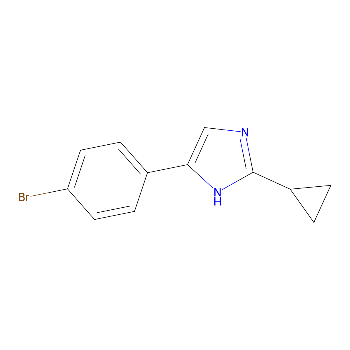 5-(4-bromophenyl)-2-cyclopropyl-1H-imidazole molecular structure, CAS 1242441-13-9