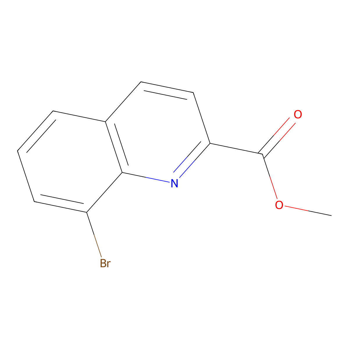 Methyl 8-bromoquinoline-2-carboxylate molecular structure, CAS 1242446-32-7