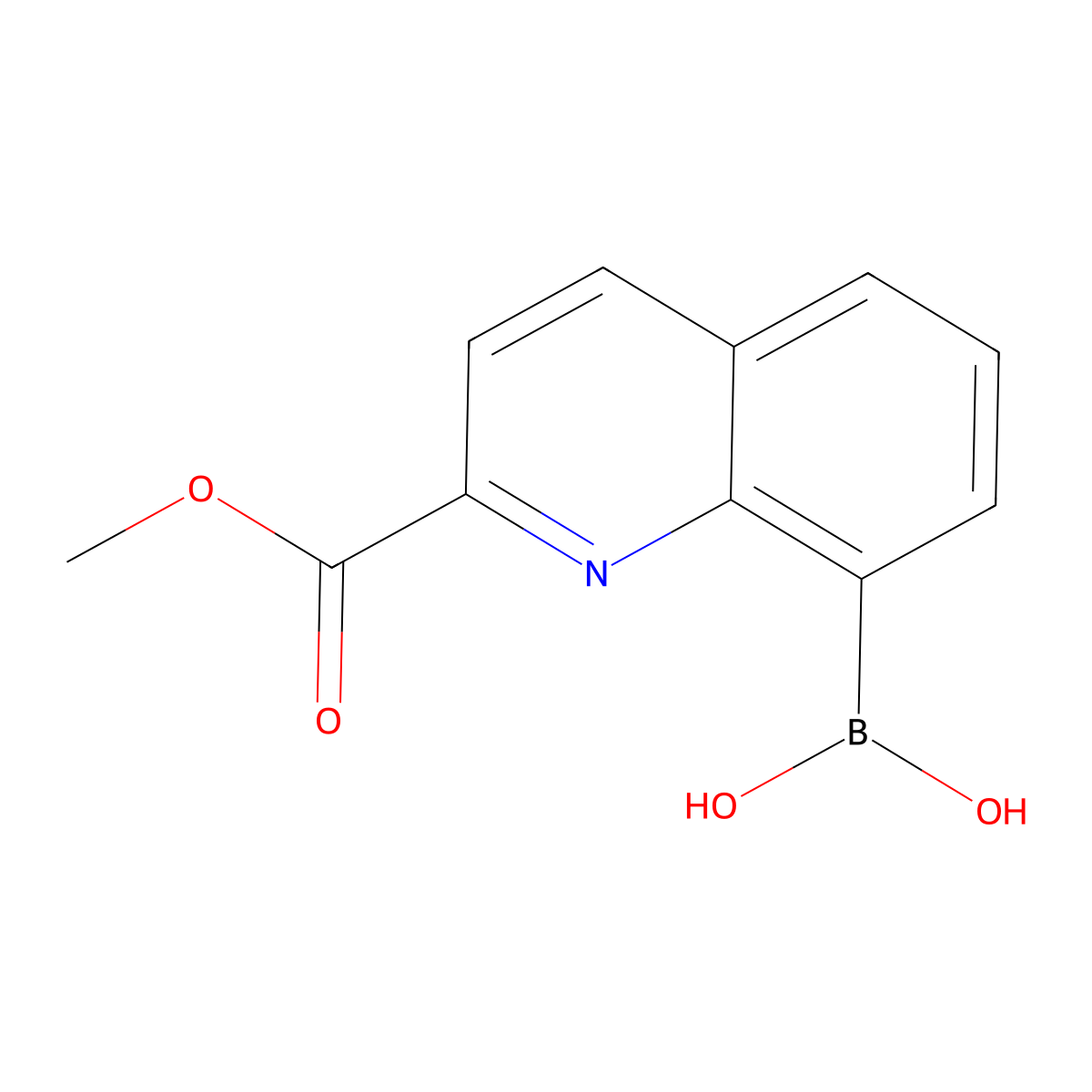 2-(Methoxycarbonyl)quinolin-8-ylboronic acid molecular structure, CAS 1242446-33-8
