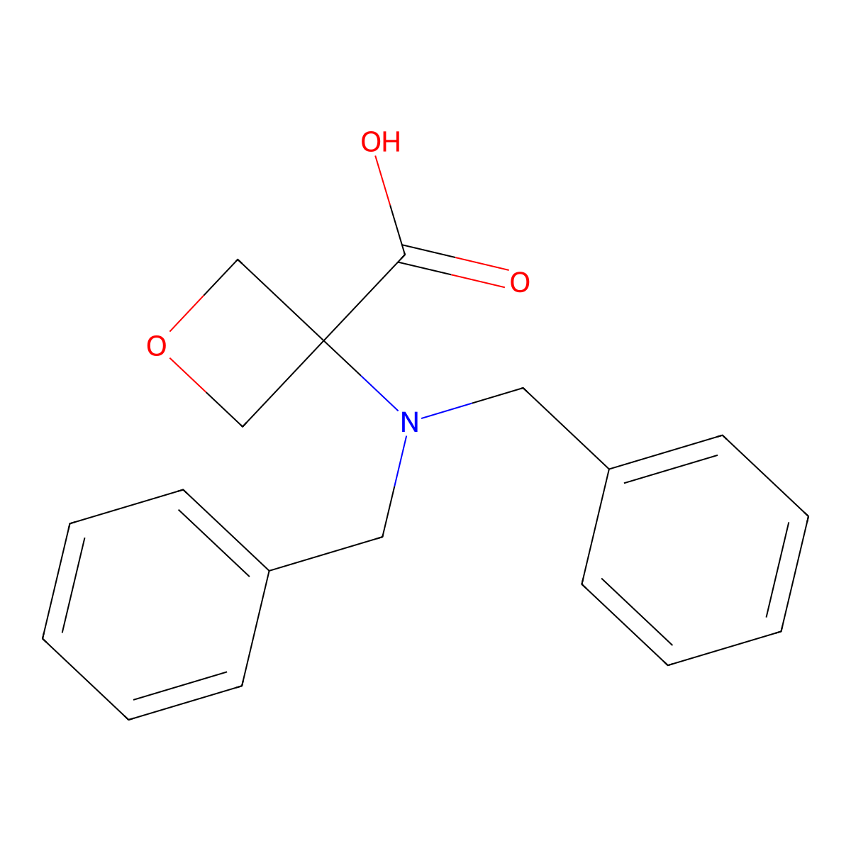 3-(Dibenzylamino)oxetane-3-carboxylic acid molecular structure, CAS 1242456-80-9