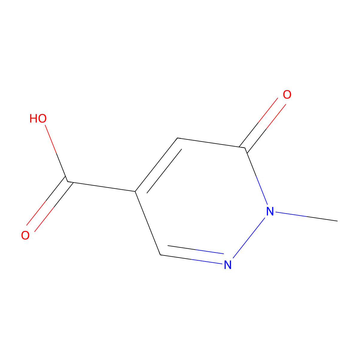 1-Methyl-6-oxo-1,6-dihydropyridazine-4-carboxylic acid molecular structure, CAS 1242458-46-3
