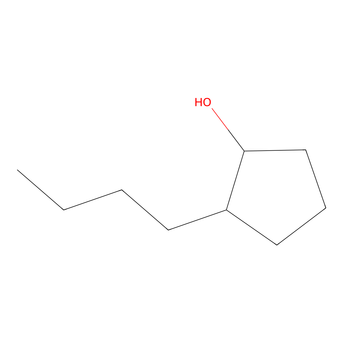 2-Butylcyclopentanol molecular structure, CAS 1242463-94-0