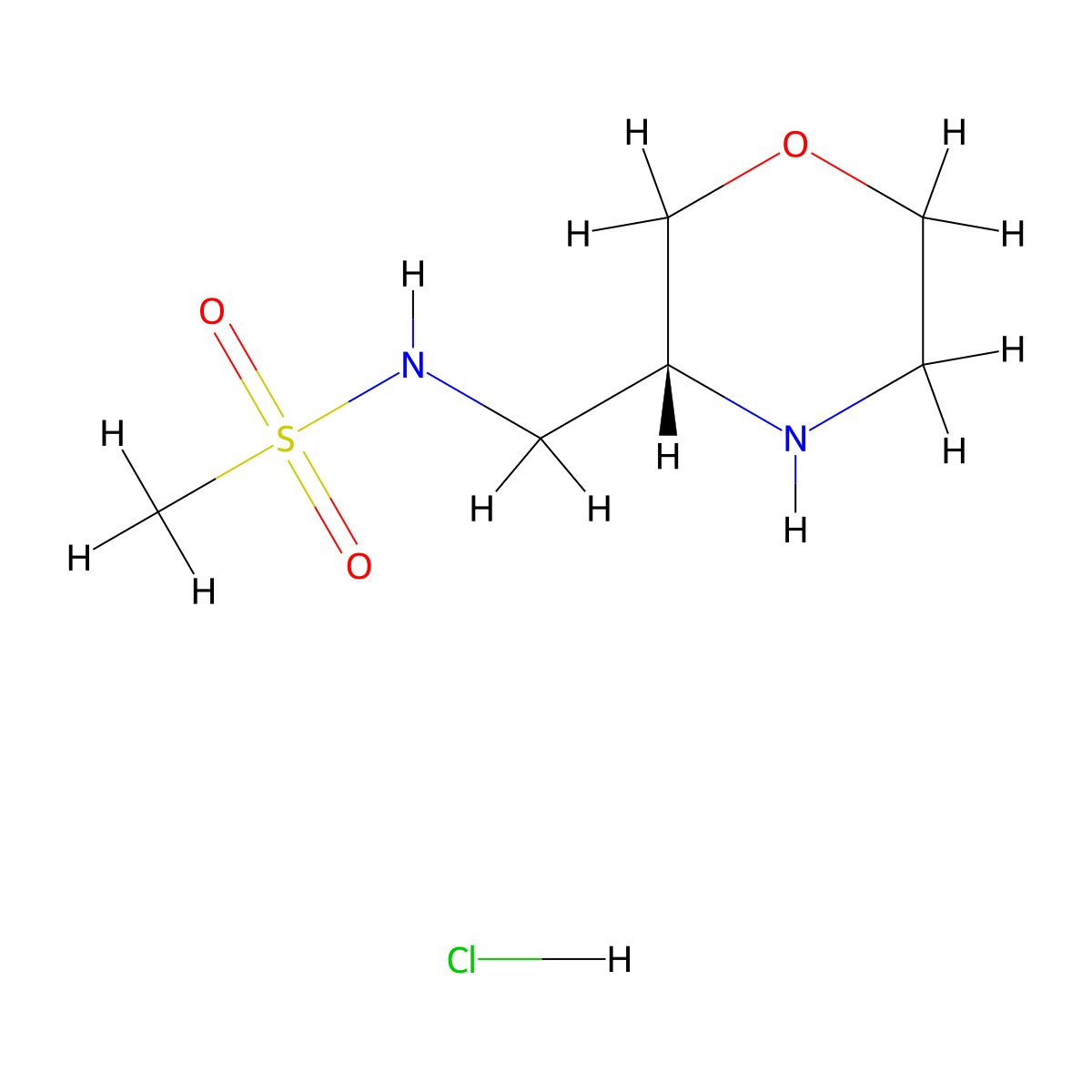 (R)-N-(Morpholin-3-ylmethyl)methanesulfonamide hcl molecular structure, CAS 1242464-70-5