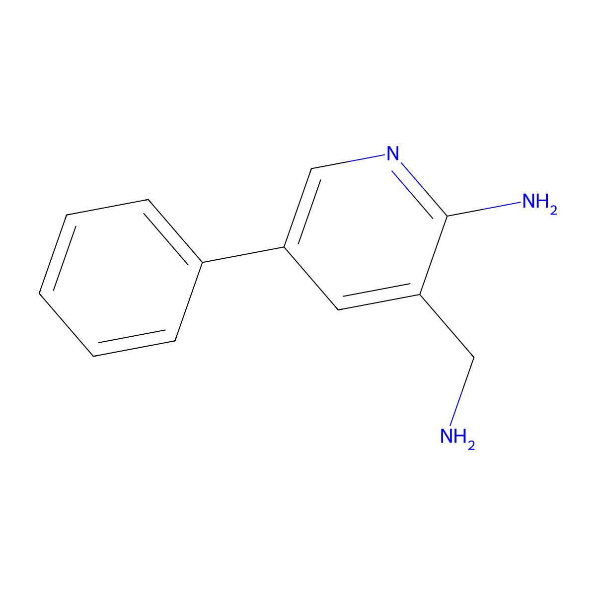 3-(Aminomethyl)-5-phenylpyridin-2-amine molecular structure, CAS 1242469-50-6
