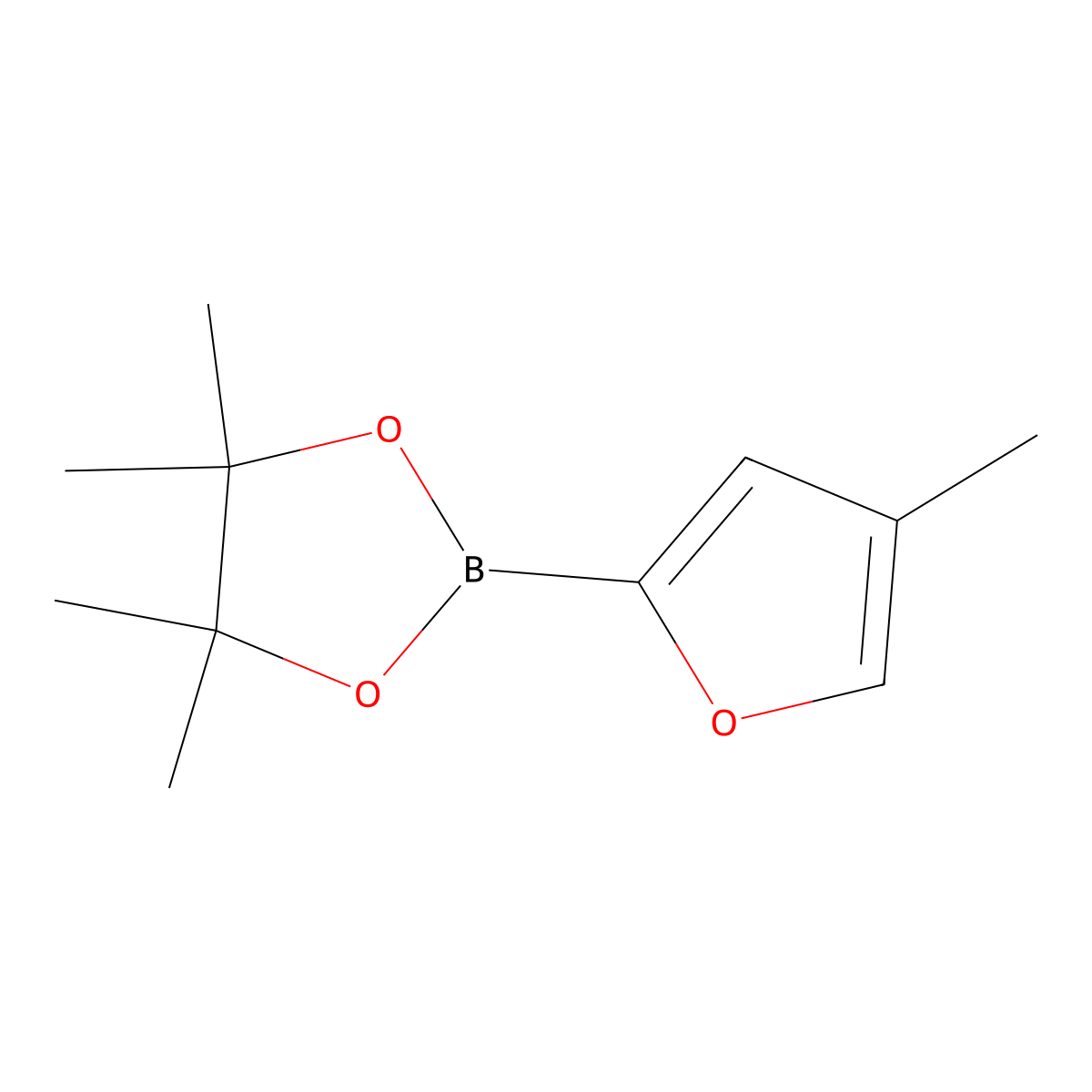 4,4,5,5-Tetramethyl-2-(4-methylfuran-2-yl)-1,3,2-dioxaborolane molecular structure, CAS 1242517-59-4