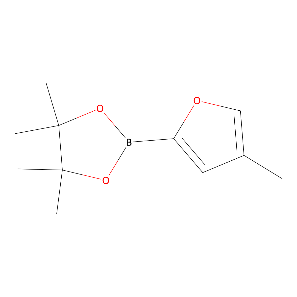 4,4,5,5-Tetramethyl-2-(4-methylfuran-2-yl)-1,3,2-dioxaborolane molecular structure, CAS 1242517-59-4