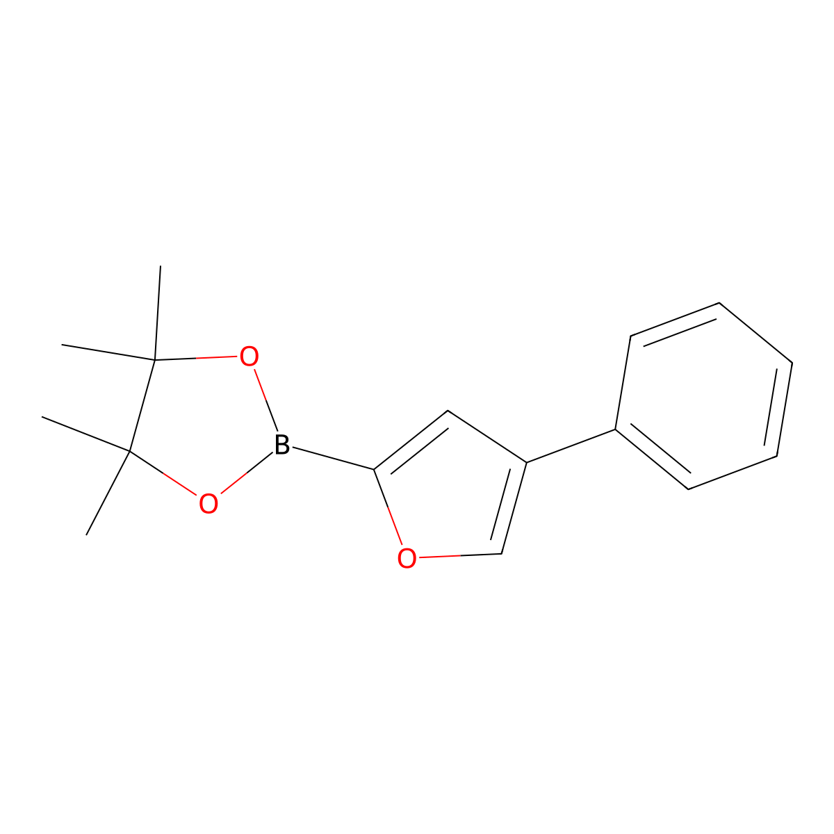 4,4,5,5-Tetramethyl-2-(4-phenyl-2-furanyl)-1,3,2-dioxaborolane molecular structure, CAS 1242517-60-7