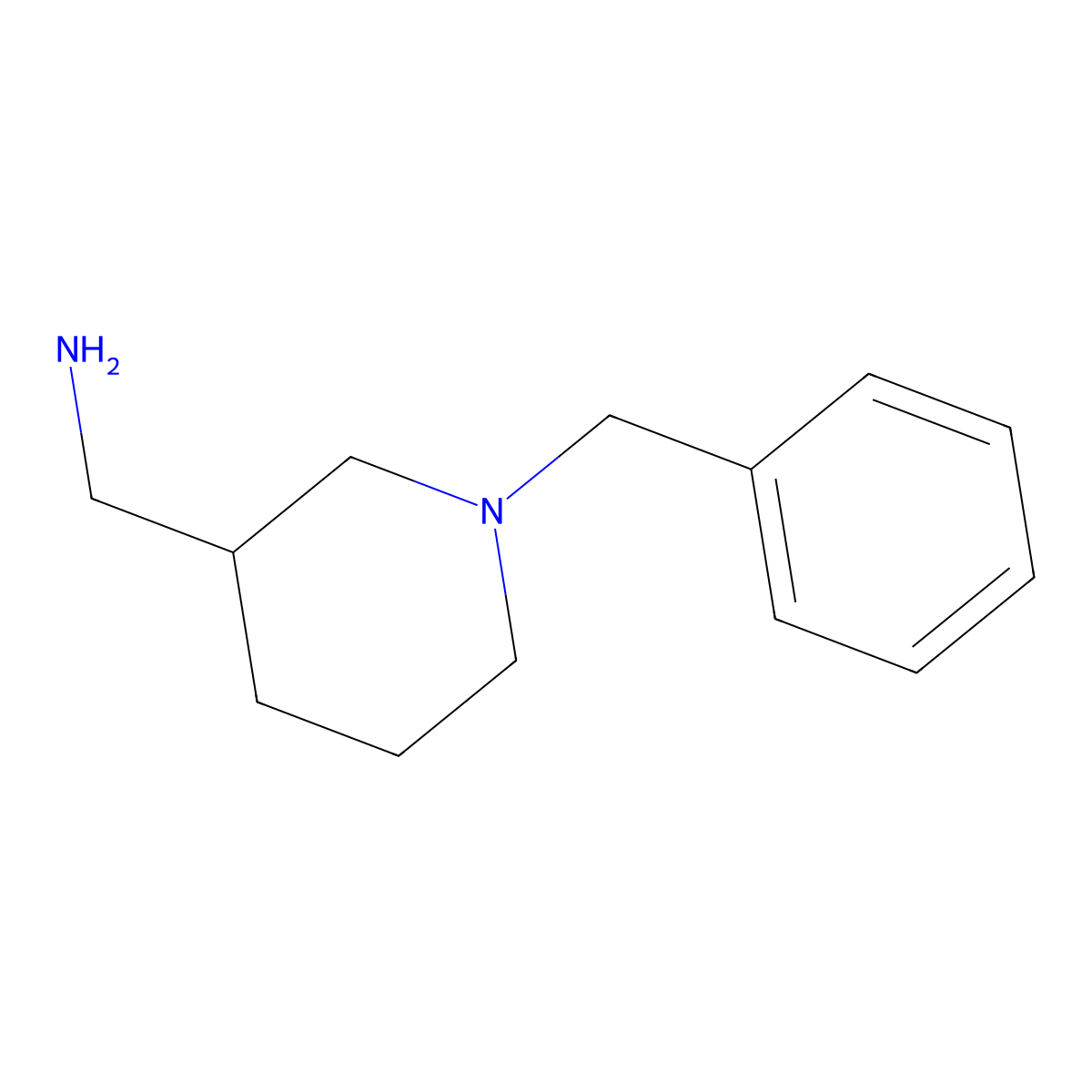 (1-Benzylpiperidin-3-yl)methanamine molecular structure, CAS 124257-62-1
