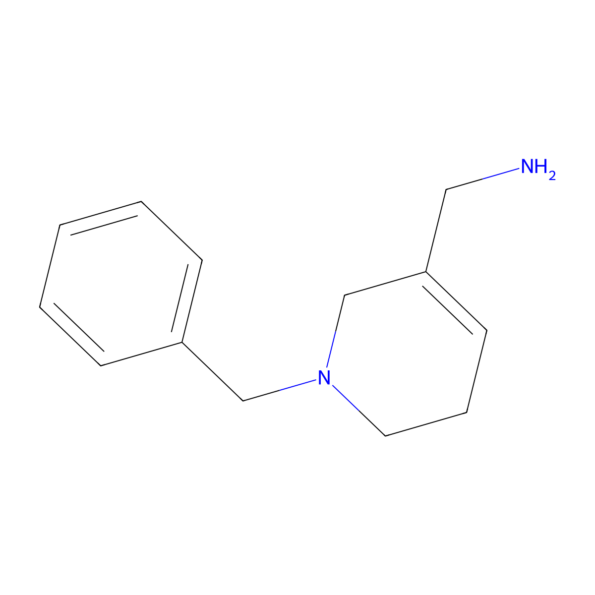 (1-Benzyl-1,2,5,6-tetrahydropyridin-3-yl)methanamine molecular structure, CAS 124257-63-2