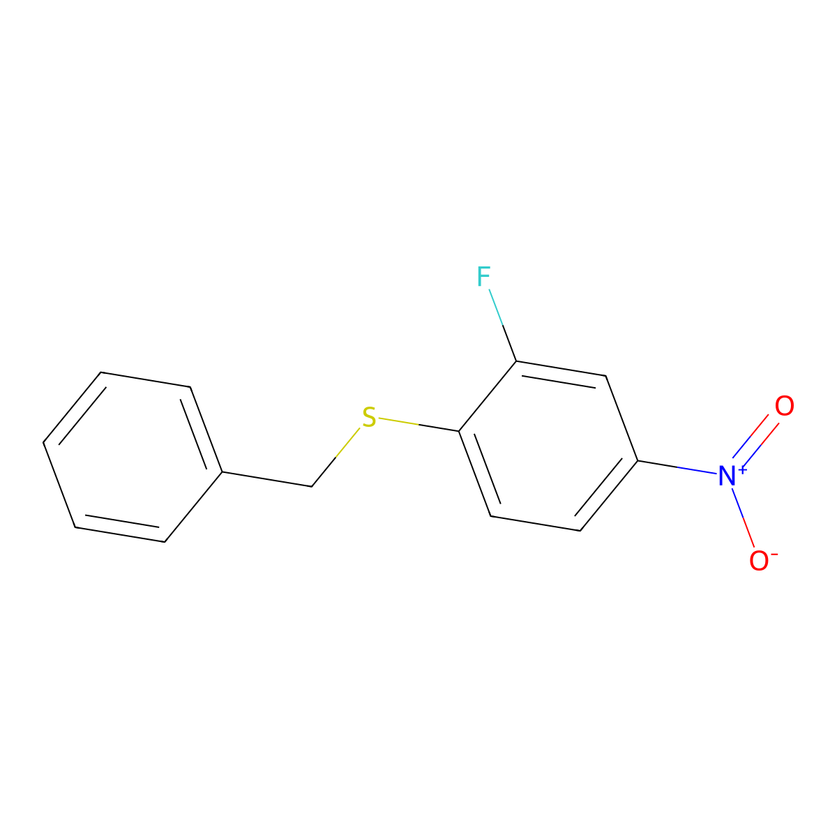 1-(Benzylsulfanyl)-2-fluoro-4-nitrobenzene molecular structure, CAS 1242618-52-5
