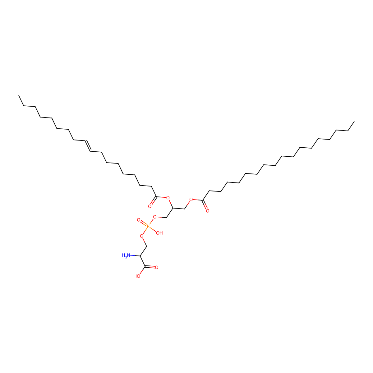 PS(18:0/18:1(9Z)) molecular structure, CAS 124262-93-7