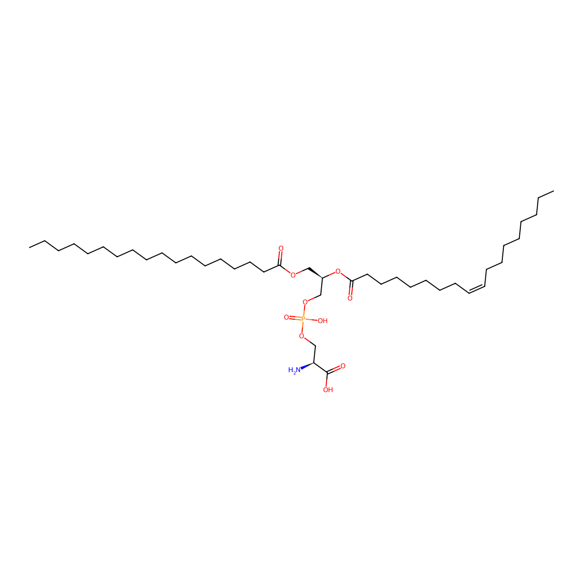 PS(18:0/18:1(9Z)) molecular structure, CAS 124262-93-7