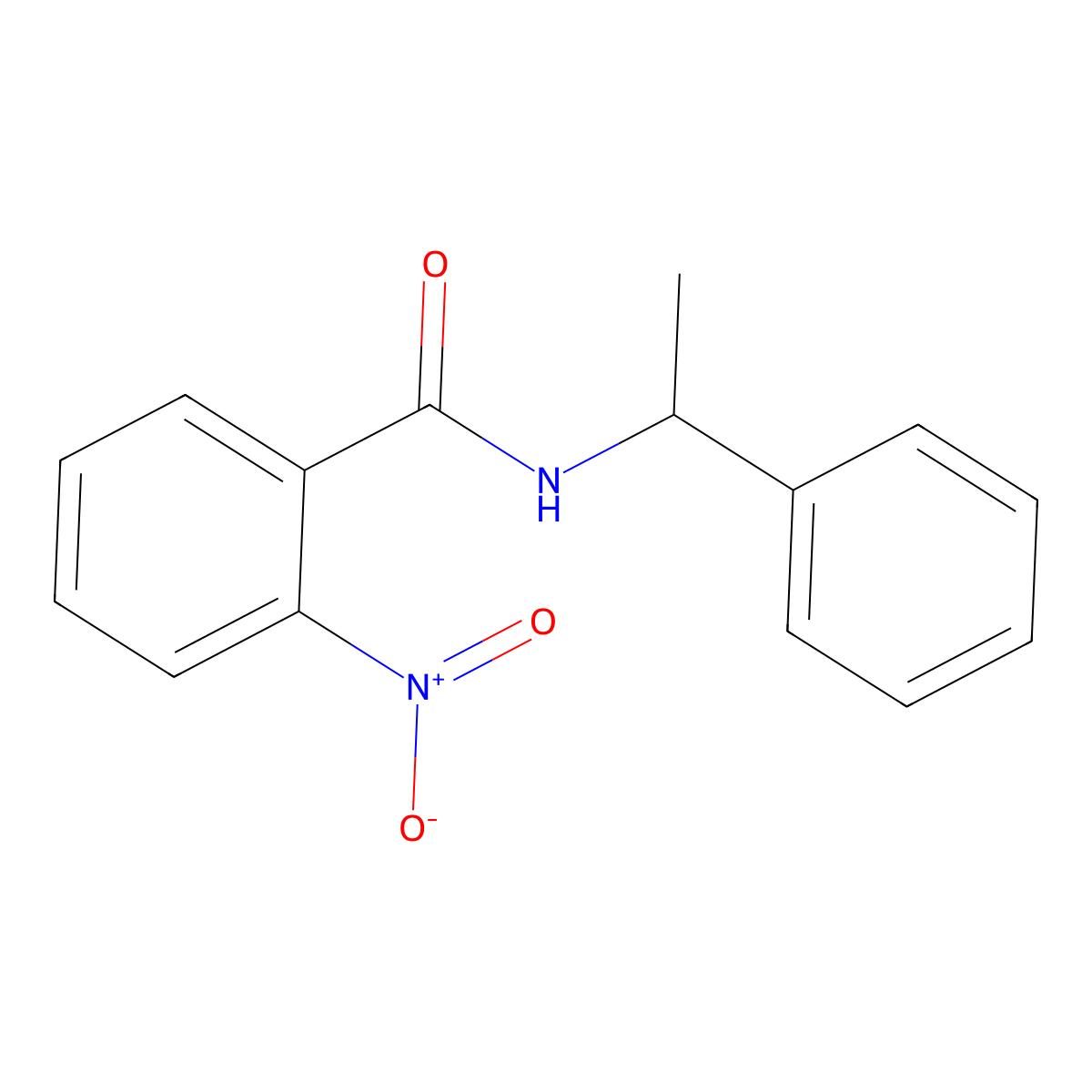 2-nitro-N-(1-phenylethyl)benzamide molecular structure, CAS 124264-90-0