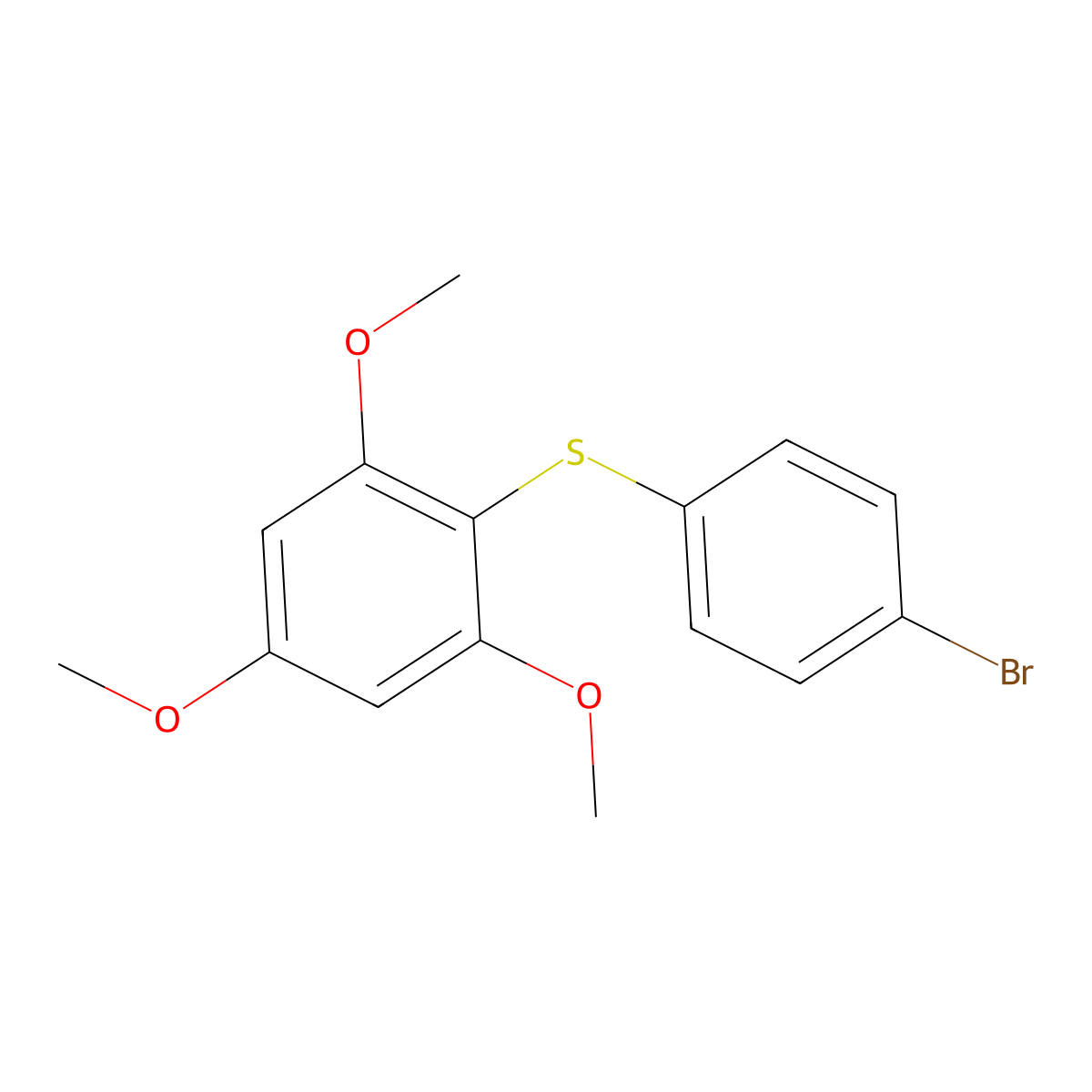 2-[(4-Bromophenyl)sulfanyl]-1,3,5-trimethoxybenzene molecular structure, CAS 1242673-95-5