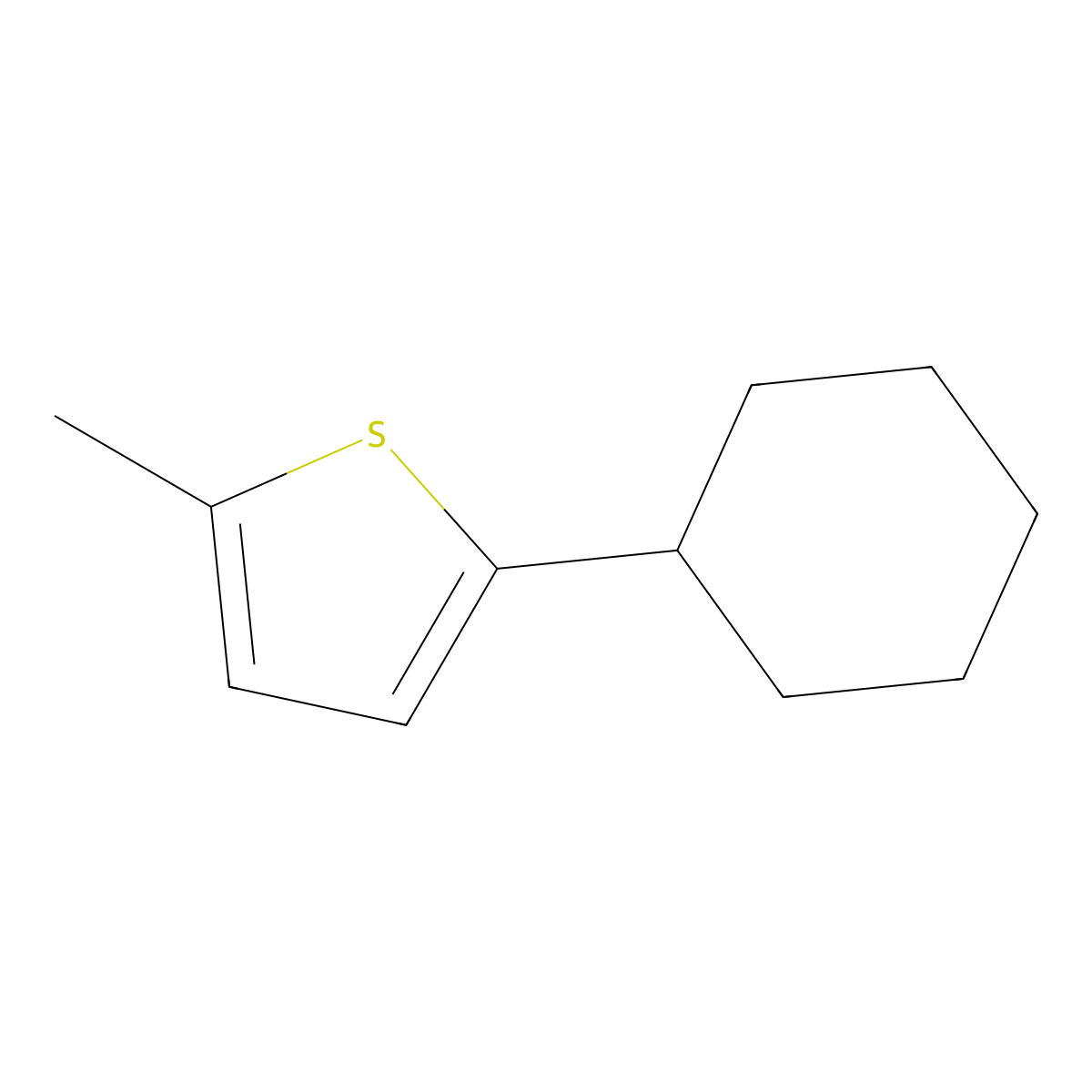 2-Cyclohexyl-5-methylthiophene molecular structure, CAS 1242676-11-4