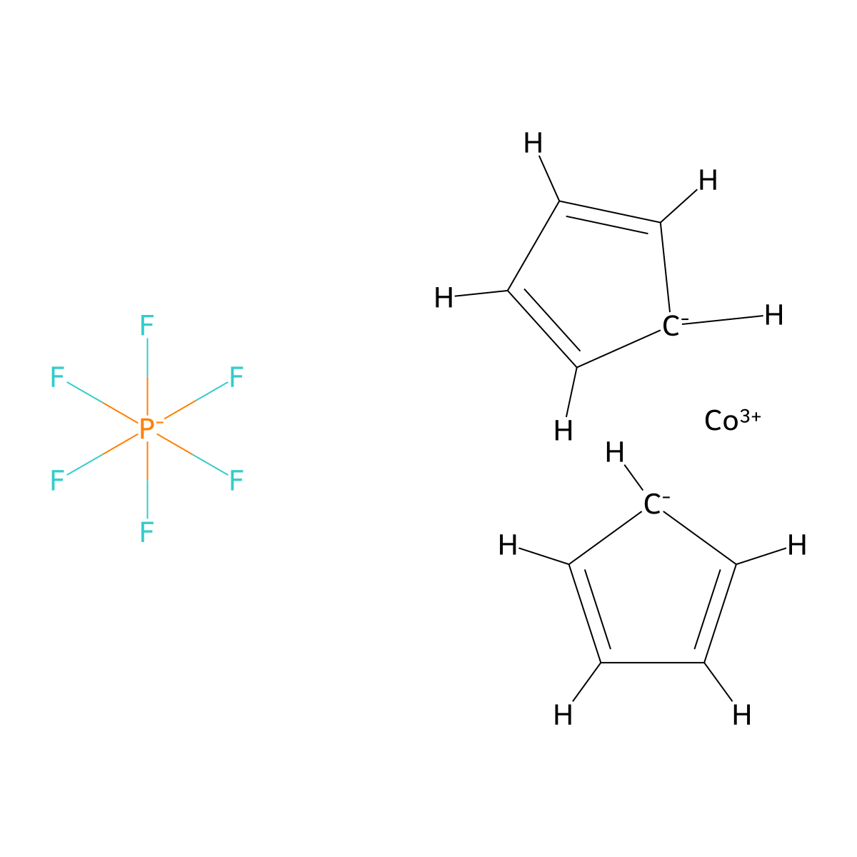 Cobaltocene hexafluorophosphate , Cobaltocene hexafluorophosphate molecular structure, CAS 12427-42-8