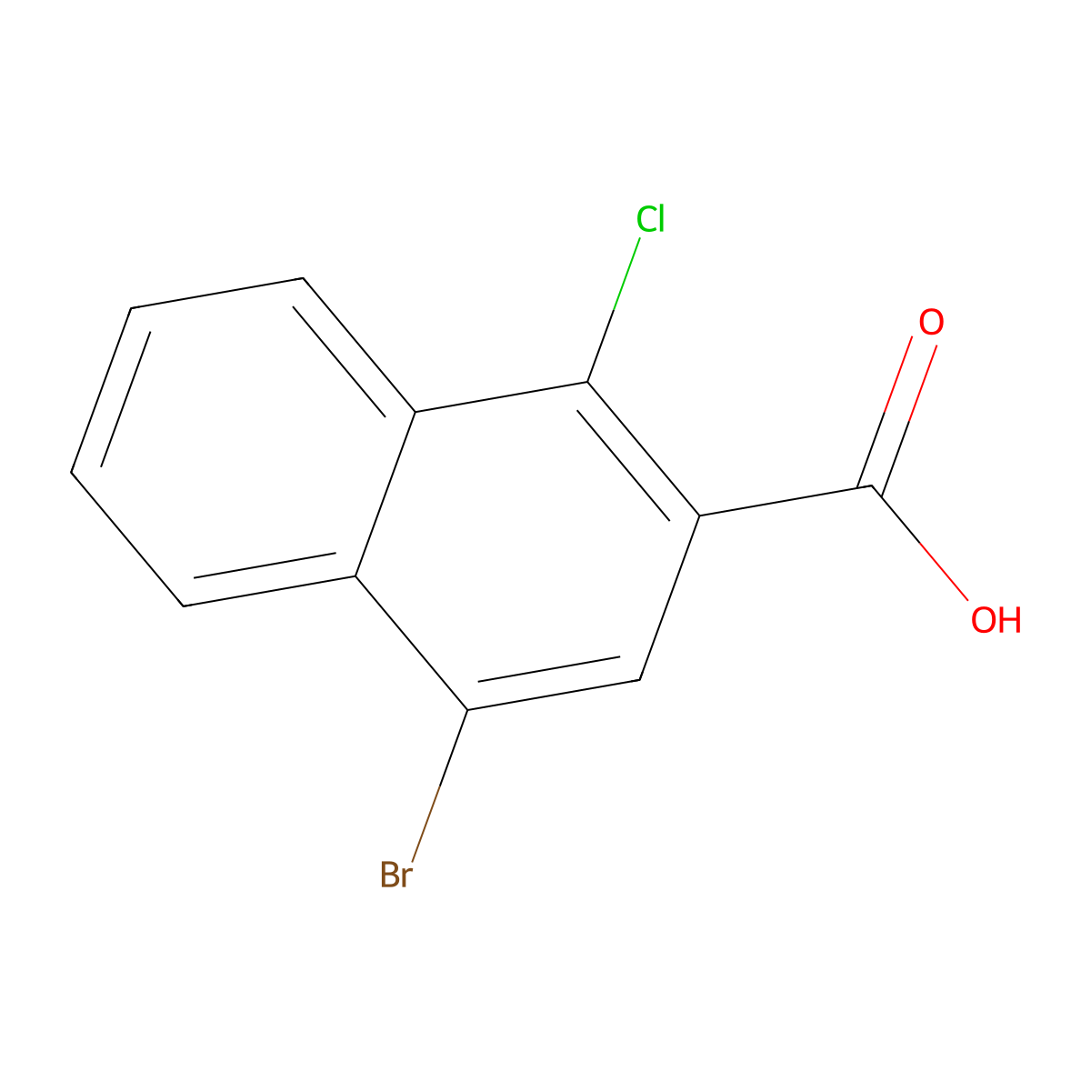 4-Bromo-1-chloro-2-naphthalenecarboxylic acid molecular structure, CAS 1242733-29-4