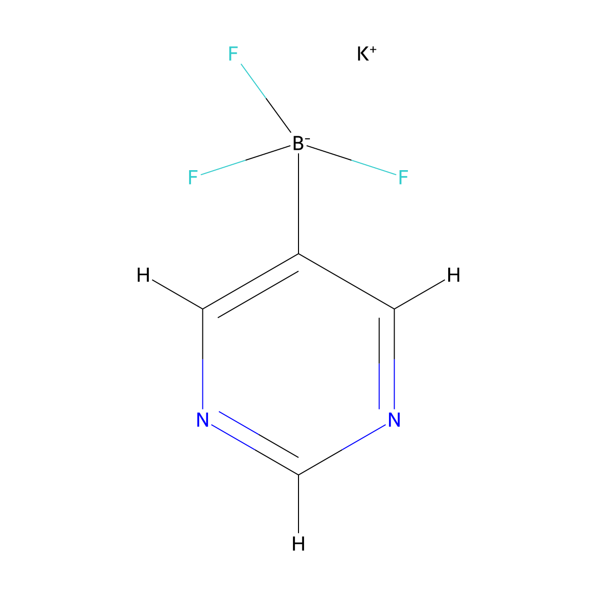 Potassium trifluoro(pyrimidin-5-yl)borate(1-) molecular structure, CAS 1242733-91-0