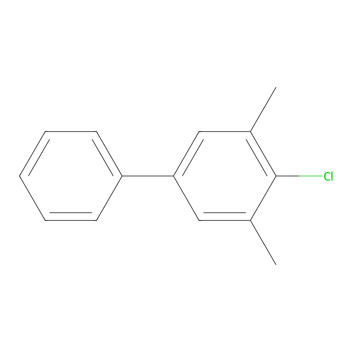 4-Chloro-3,5-dimethyl-1,1'-biphenyl molecular structure, CAS 1242759-19-8