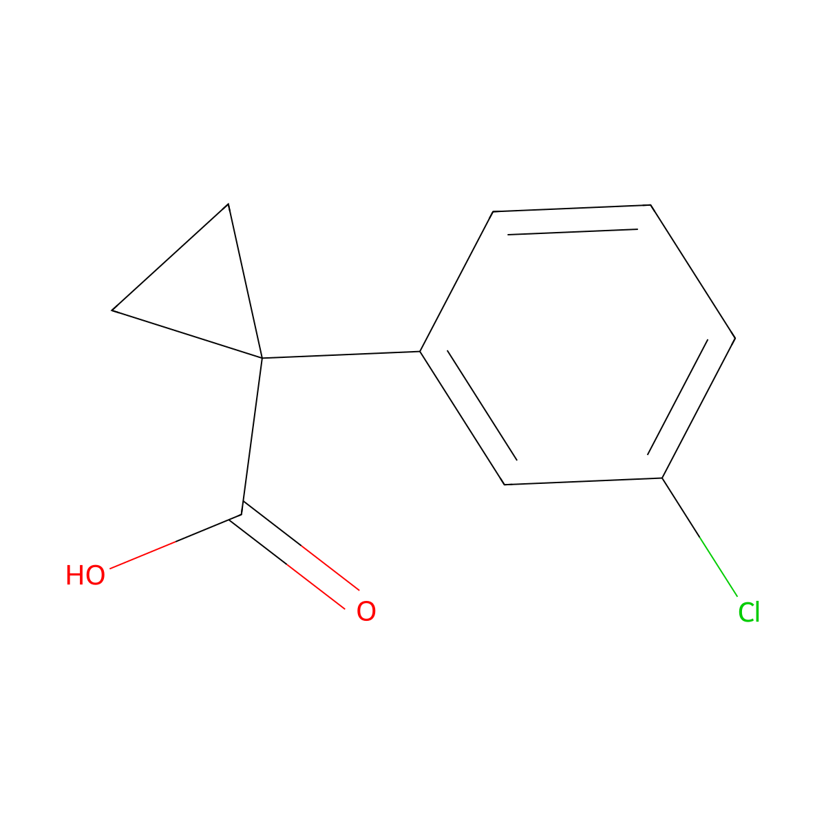 1-(3-Chlorophenyl)cyclopropanecarboxylic acid molecular structure, CAS 124276-34-2