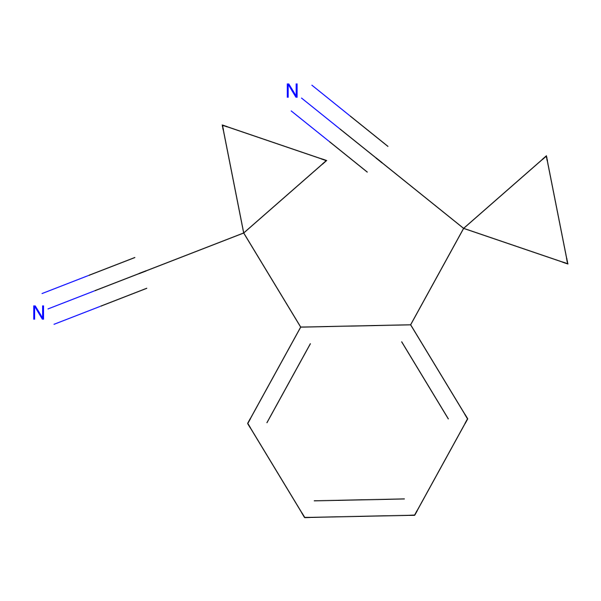 1,1a(2)-(1,2-Phenylene)bis[cyclopropanecarbonitrile] molecular structure, CAS 124276-40-0