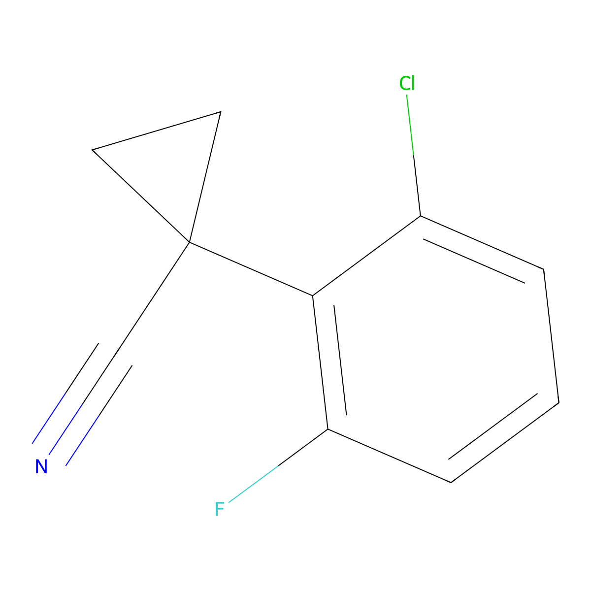 1-(2-Chloro-6-fluorophenyl)cyclopropanecarbonitrile molecular structure, CAS 124276-45-5